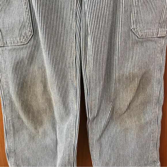 Duluth Blue and White Railroad Stripe Overall Bibs kids size 7 - Picture 4 of 5